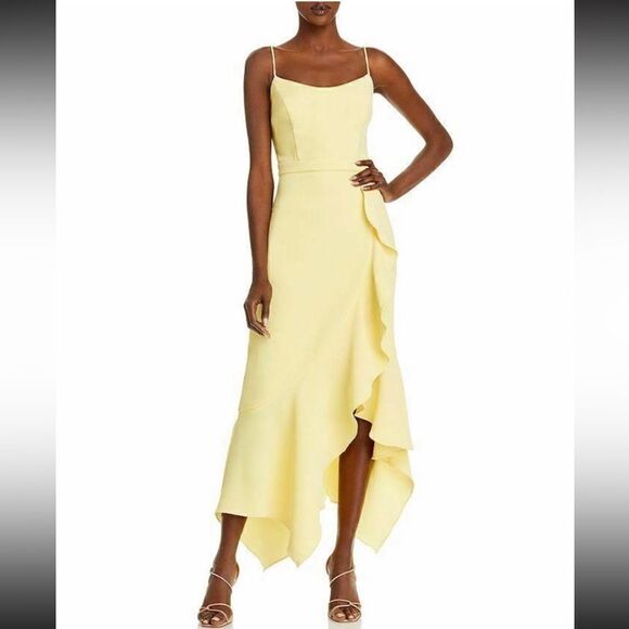 Aqua Ruffle Midi Dress - Picture 1 of 7